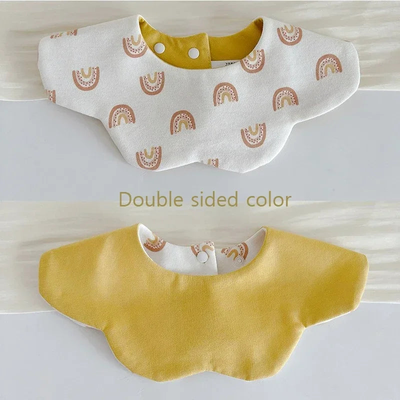 Baby Cotton U-Shaped Waterproof Bibs 28 x 30 cm (11 x 12 in) Cartoon Drool Saliva Scarf Burp Cloths, Unisex Feeding