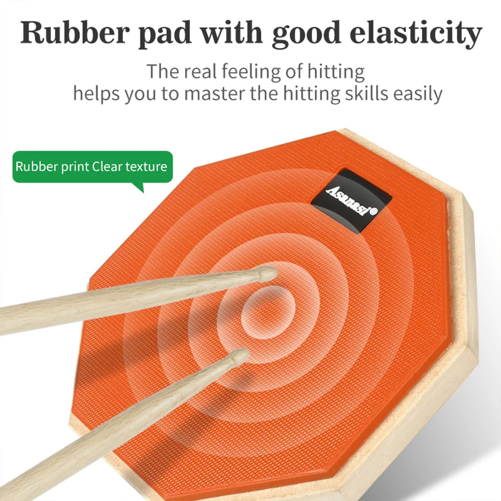8-Inch (20 cm) Practice Drum Pad Set with Adjustable Stand Drum Sticks Carrying Bag Silent Snare Pad for Beginners