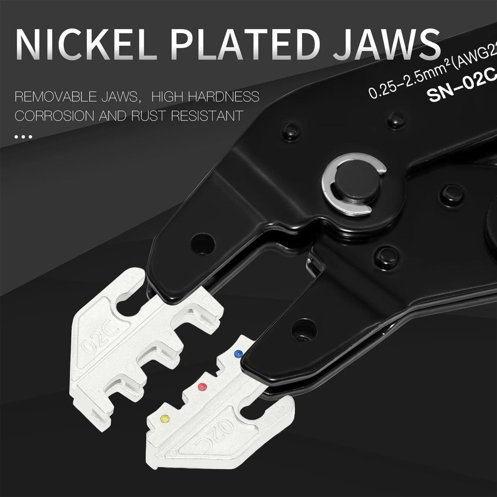 Ratcheting Crimping Tool for Insulated Electrical Connectors AWG 23-13, Wire Terminal Crimper