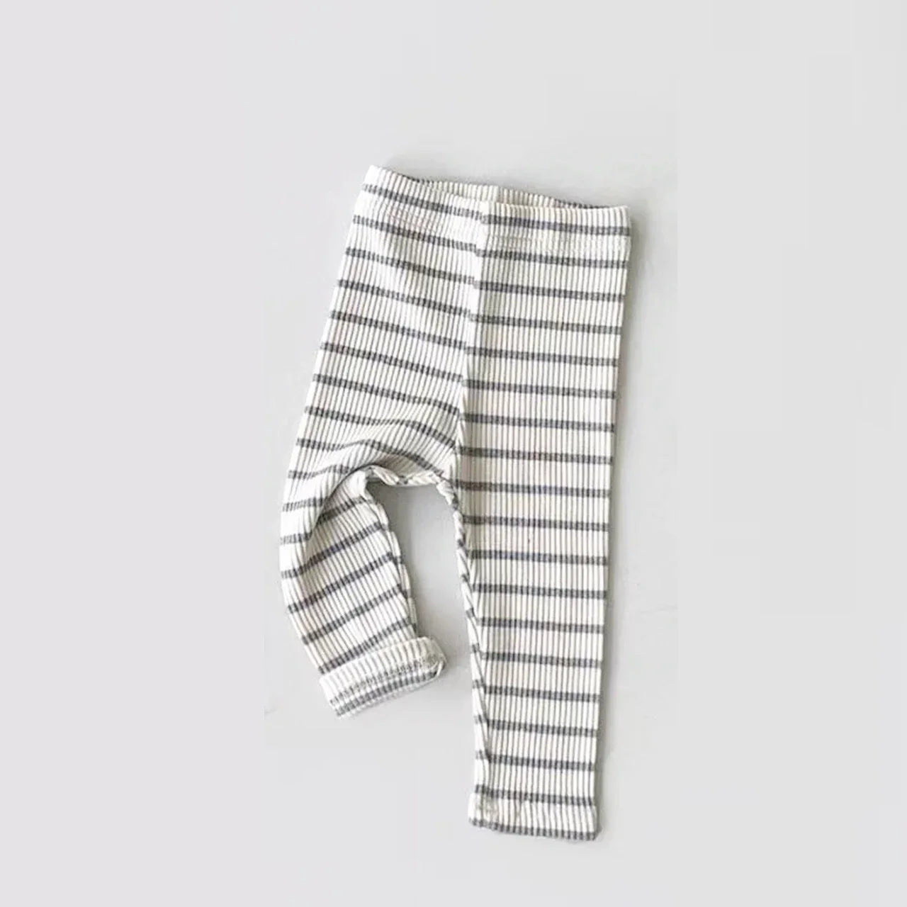 0-3T Baby Striped Cotton Stretch Leggings – Elastic Waist Toddler Skinny Pants