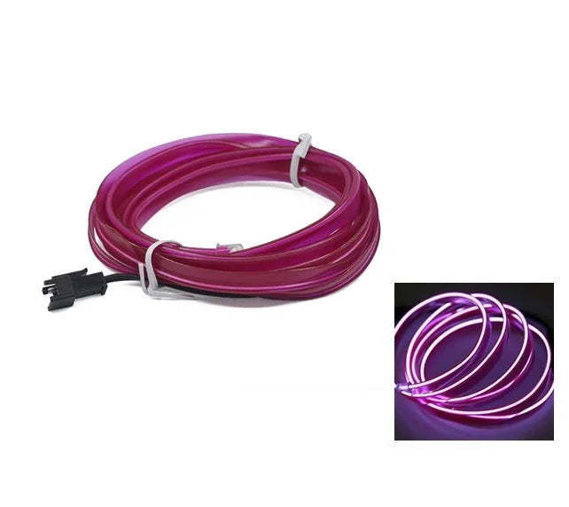 Car Interior LED EL Neon Strip - Flexible Ambient Auto Light for DIY 1/3/5/10M (3.3/9.8/16.4/32.8 ft)