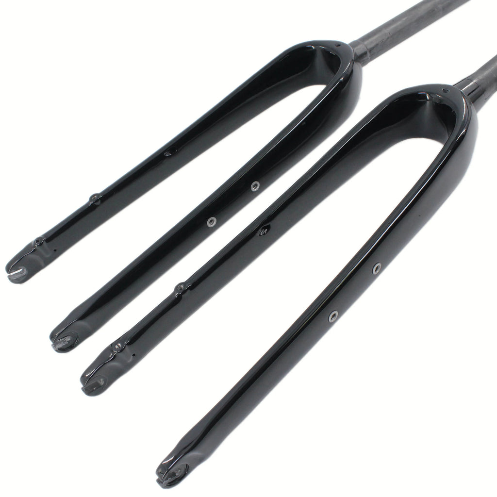 700C Full Carbon Gravel & Cyclocross Road Bike Fork — Flat Mount Disc Brake, Rack/Fender Mount, Tapered or Straight Steerer