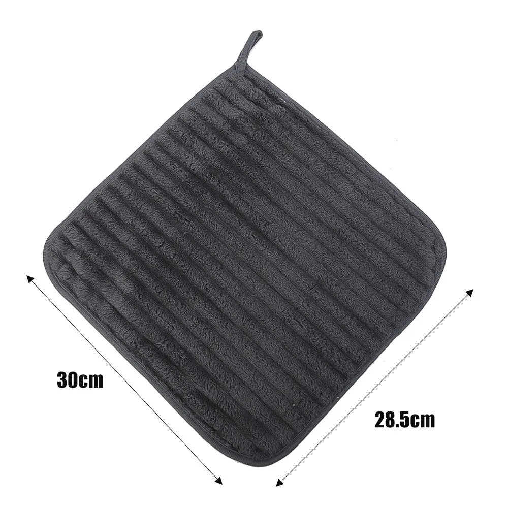 Coral Fleece Hand Towel - Ultra Absorbent Microfiber Kitchen Cloth, Hangable & Durable, 28.5 x 30 cm (11.2 x 11.8 in), 1/2/3/5-Pack