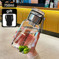 2L (67.6 fl oz) Borosilicate Glass Water Bottle – Leakproof Portable Bottle with Sleeve, Handle & Tea Filter