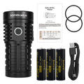 Super Powerful 16,000 Lumen LED Flashlight USB-C Rechargeable 3×21700 Batteries Reverse Charging IP68 Outdoor Tactical
