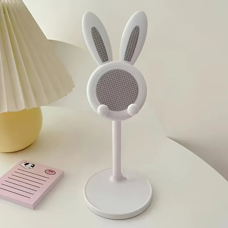 Cute Cartoon Bunny Adjustable Desktop Phone and Tablet Stand, Universal Smartphone Holder