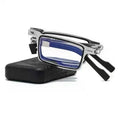 Foldable Stainless Steel Reading Glasses HD Anti-Blue Light Portable Unisex Clear Lenses