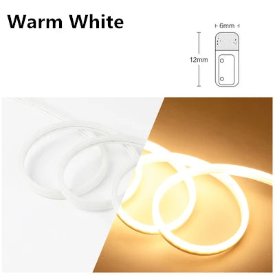 6mm LED Neon Flex Strip Waterproof Rope Light 5V/12V/24V for DIY Signs - Red Green Blue Yellow Pink White
