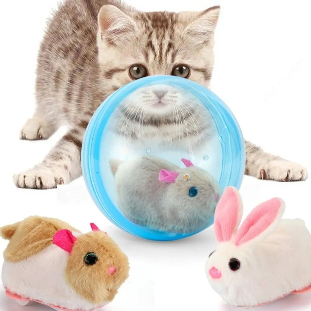 Interactive Cat Chasing Ball with Plush Toy