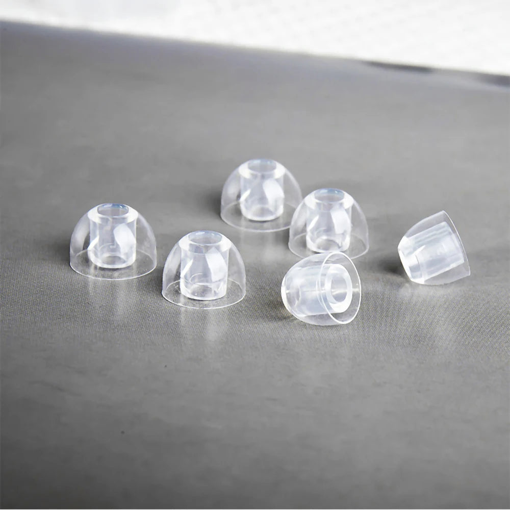 Transparent Liquid Silicone Ear Tips — Soft Noise-Isolating Earbuds Eartips for Earphones