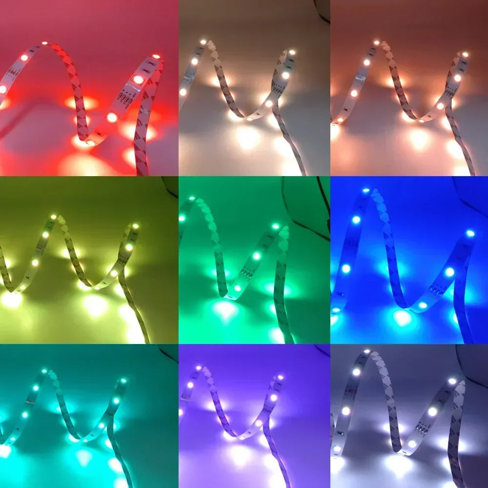 RGB LED Strip Light 5050 SMD USB 5V – Bluetooth, WiFi & IR Remote, 1m–30m (3.3ft–98.4ft) Backlight for TV Bedroom Living Room