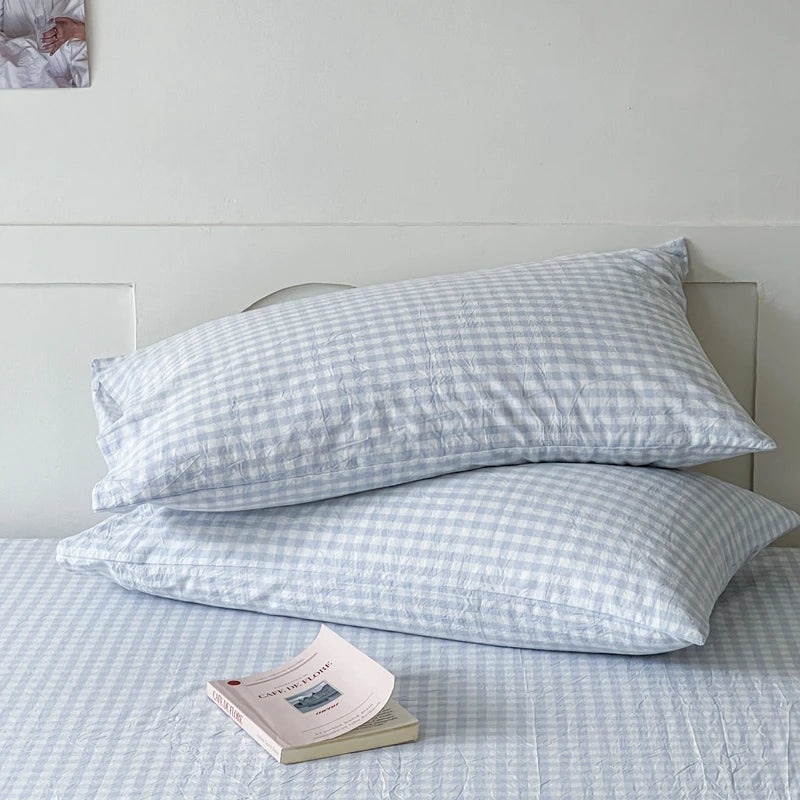 2-Pack 100% Cotton Pillowcases 48 x 74 cm (18.9 x 29.1 in) - Striped Pillow Covers, Skin-Friendly