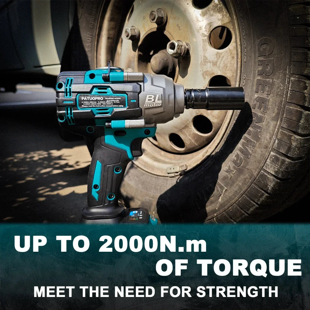 Brushless Cordless Impact Wrench 1/2-inch Drive - 2000 N·m Max Torque, 3600 RPM | Compatible with 18V B-Series Batteries (Battery Not Included)