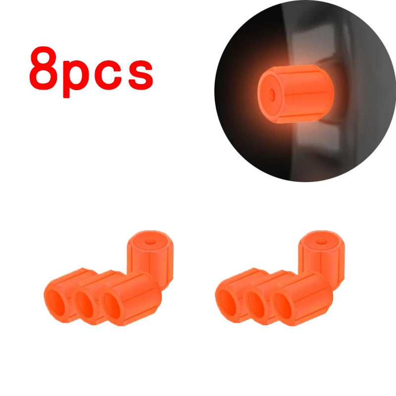 Luminous Tire Valve Caps - 6-Color LED Glowing Wheel Valve Caps for Car & Motorcycle (4/8/20-Pack)
