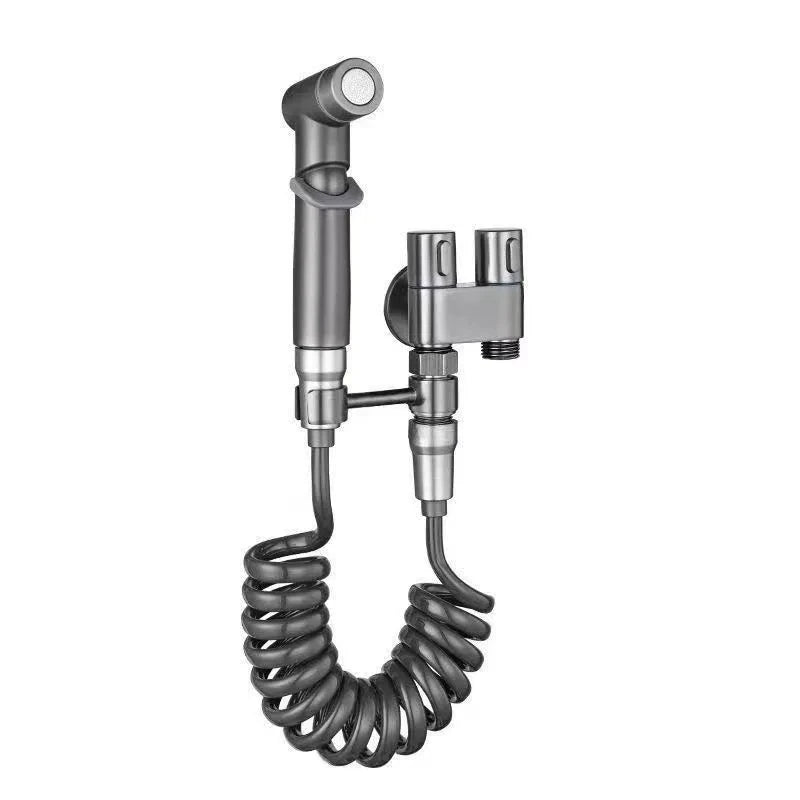 Handheld Bidet Sprayer Set with Double-Outlet Angle Valve – Wall-Mount Toilet Shower for Baby, Pet & Bathroom Cleaning