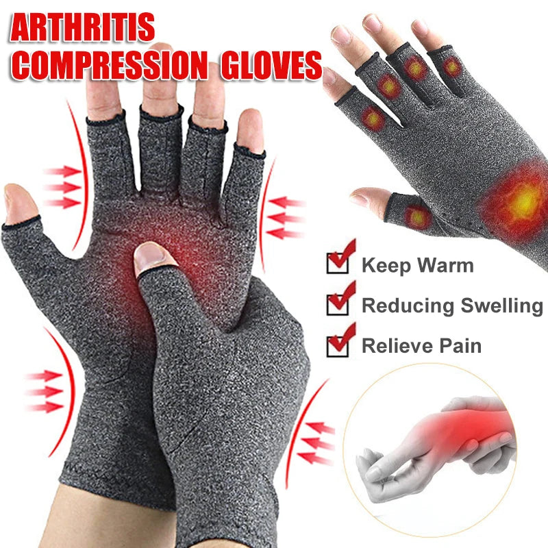 Fingerless Compression Gloves 1 Pair – Wrist Support for Hand Pain, Arthritis & Carpal Tunnel