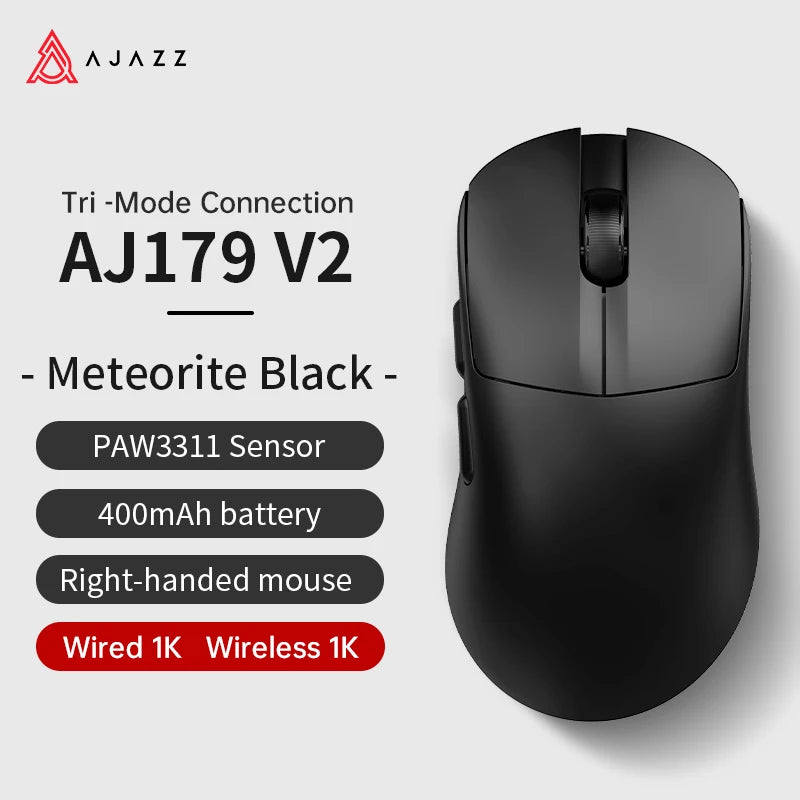 Wireless Gaming Mouse 2.4GHz & Bluetooth - Right-Hand Ergonomic, 26,000 DPI Optical Sensor, Battery Powered