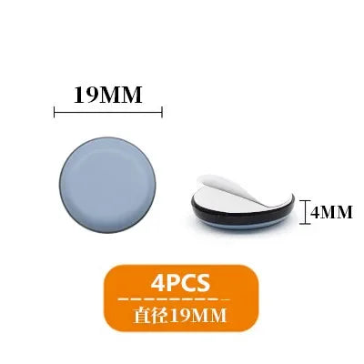 4-Pack Self-Adhesive Furniture Sliders PTFE Felt Floor Protectors - Anti-Scratch Glide Pads for Carpet, Wood, Tile