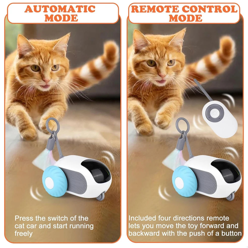 Automatic Smart Cat Toy Car — 2-Mode Remote Control Interactive Moving Toy for Cats & Small Dogs