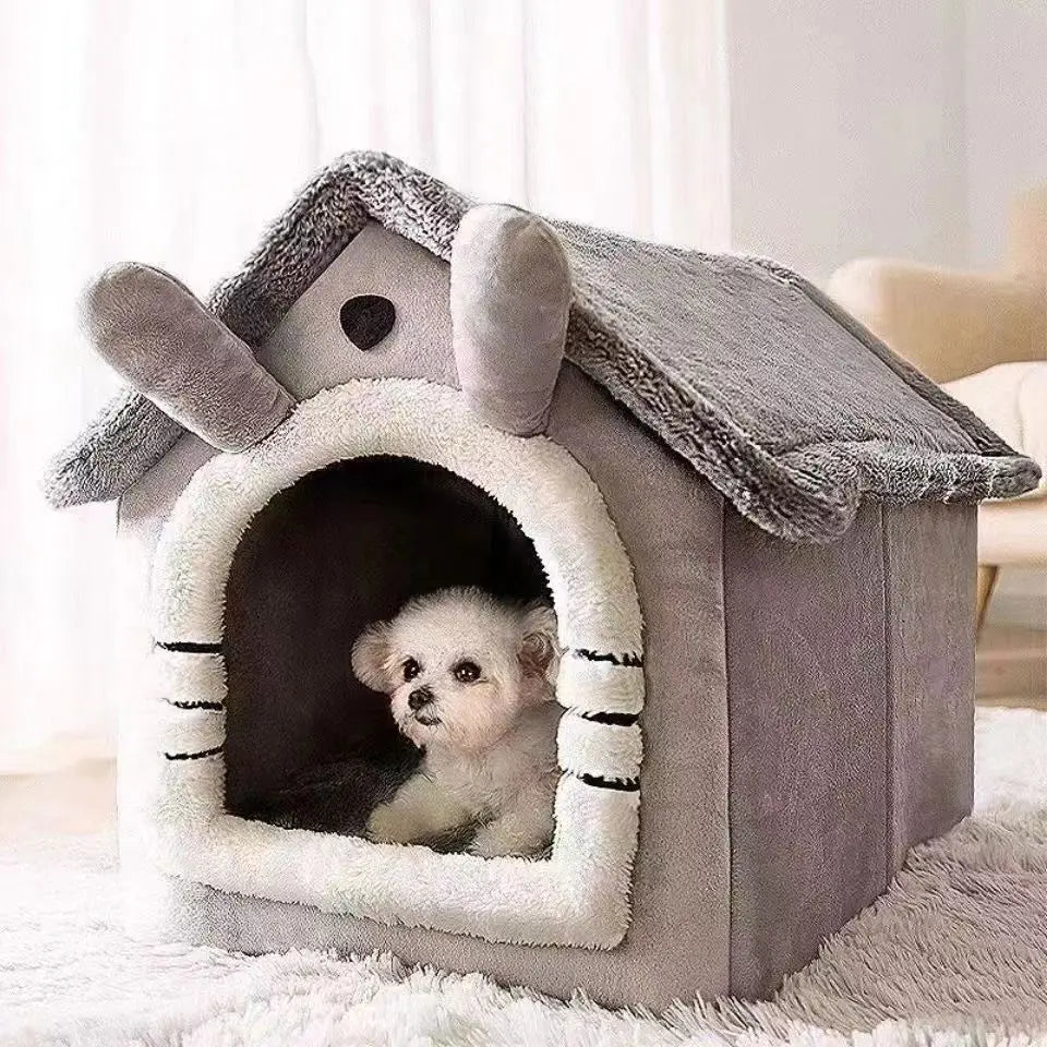 Coral Fleece Dog Bed Sofa – Soft Washable Plush Pet Couch for Dogs