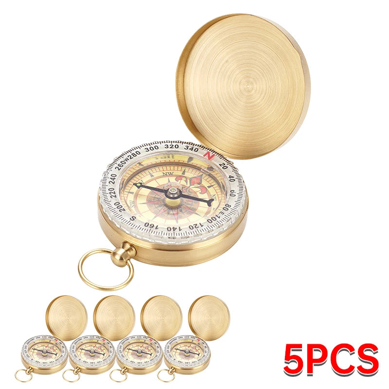 Copper Pocket Compass – Waterproof Glow-in-the-Dark Navigation Compass with Lanyard, 2 x 2 in (5 x 5 cm)
