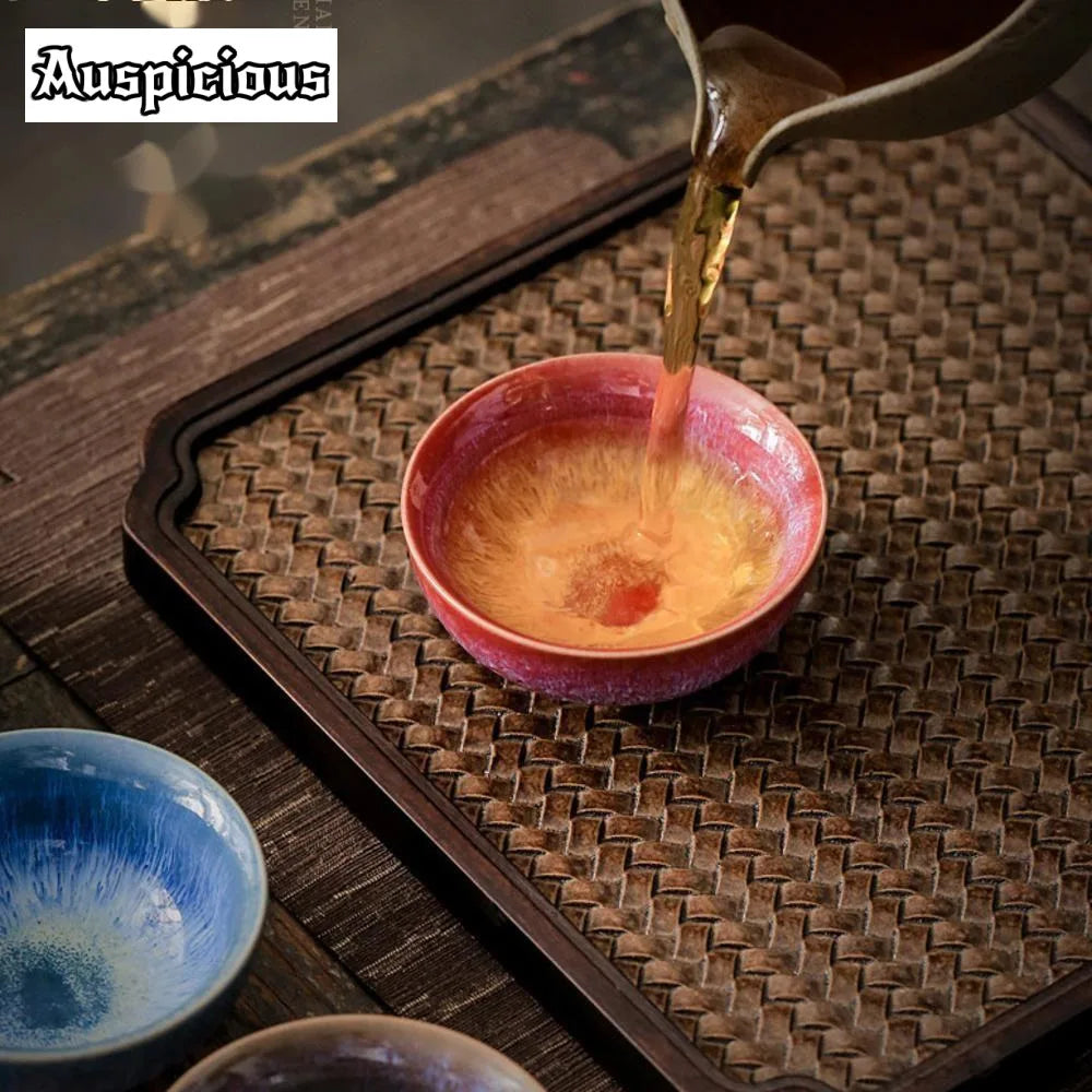 45ml (1.5 fl oz) Mini Jianzhan Kiln-Glazed Ceramic Tea Cup Kung Fu Teacup & Espresso Cup
