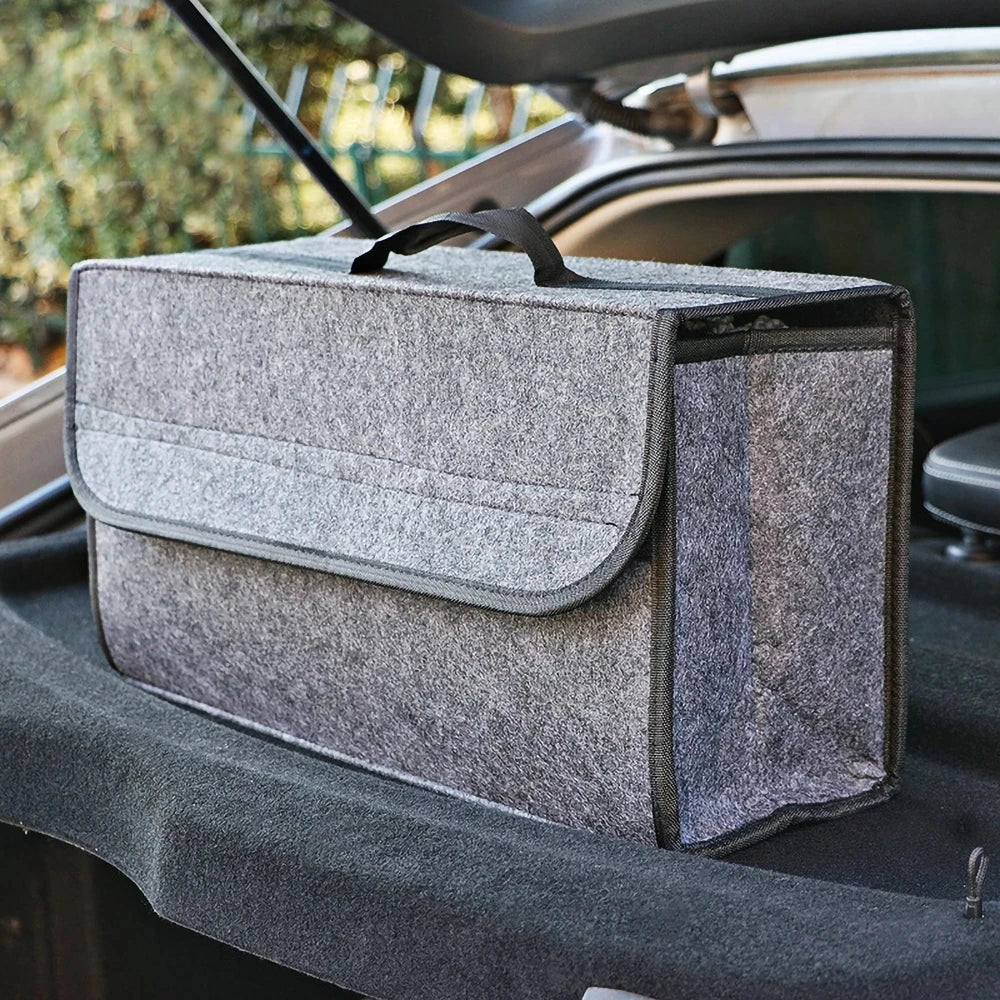 Woolen Felt Car Trunk Organizer Multi-Pocket Under-Seat Cargo Storage Bag