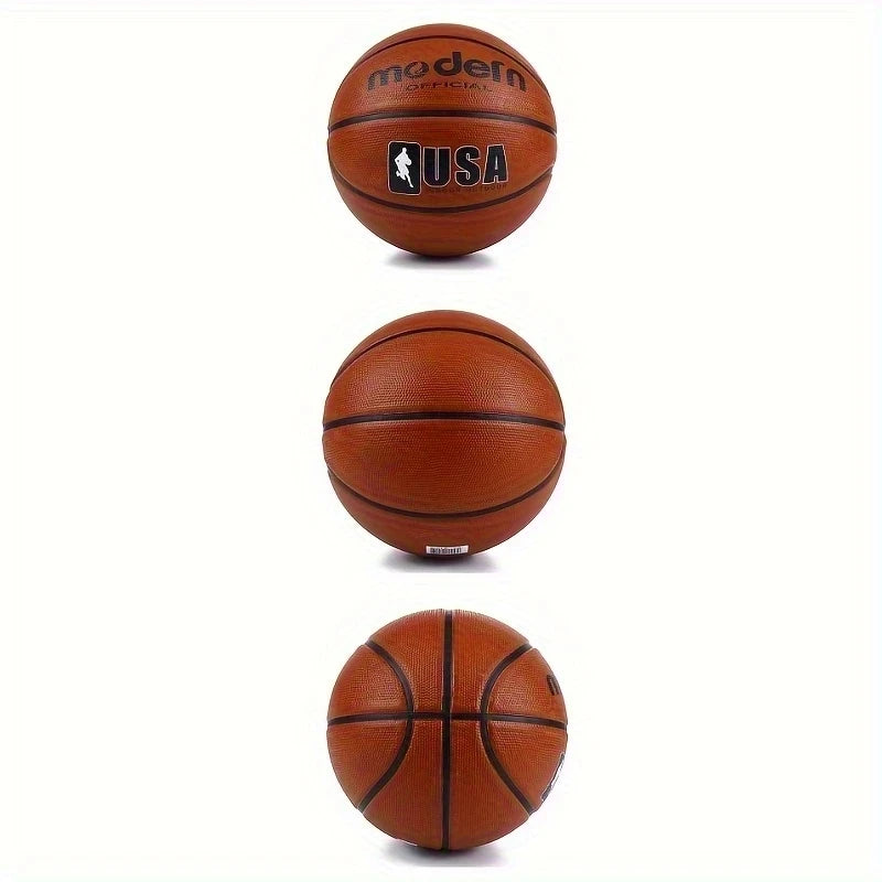 Basketball for Adults & Youth - Brown, Sizes 4/5/6/7 (1pc) - Durable Rubber Indoor/Outdoor Game Ball