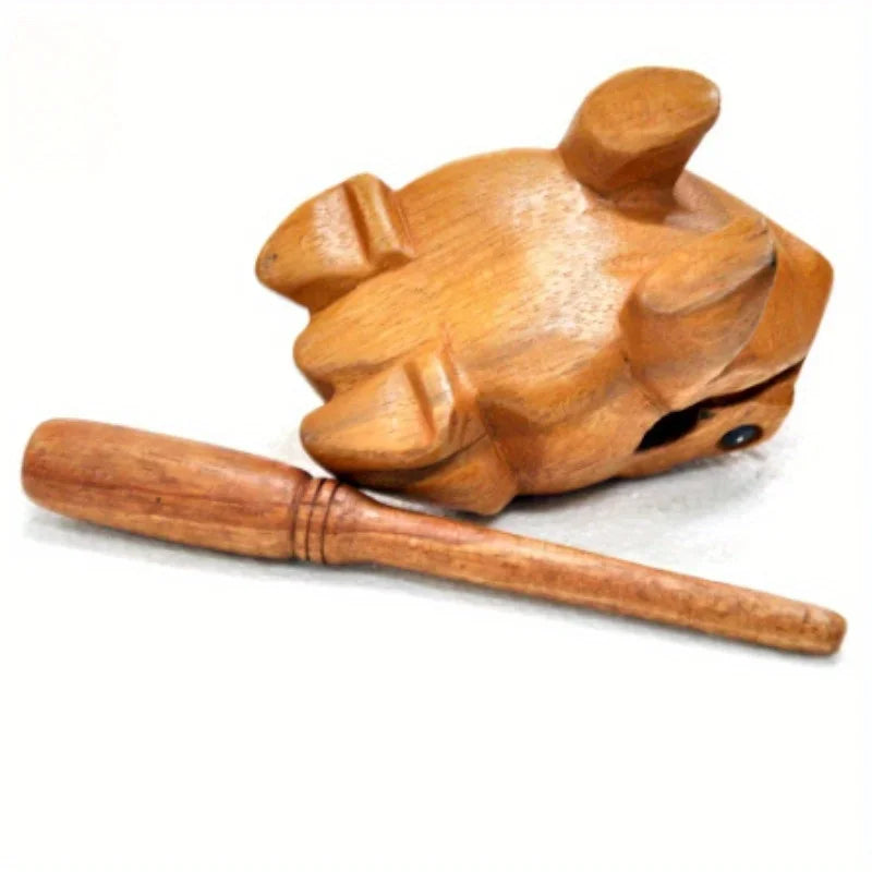 Hand-Carved Wooden Frog Ornament – Croaking Solid Wood Home Decor & Souvenir