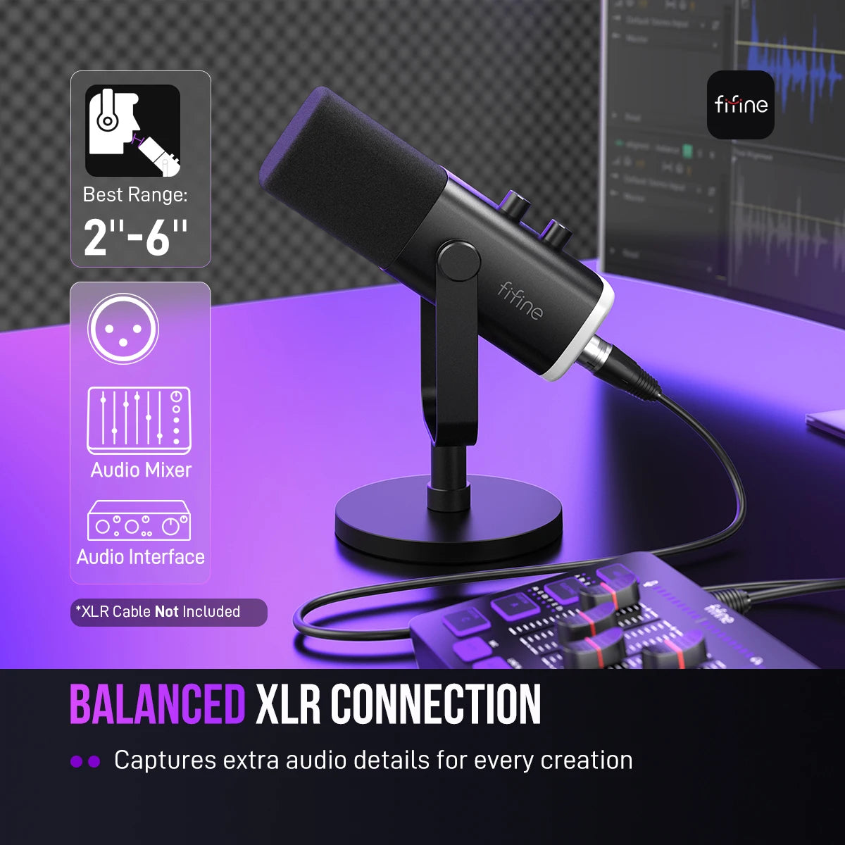 USB/XLR Dynamic Gaming Microphone with RGB Lighting, Headphone Jack & Mute for PC Streaming & Recording