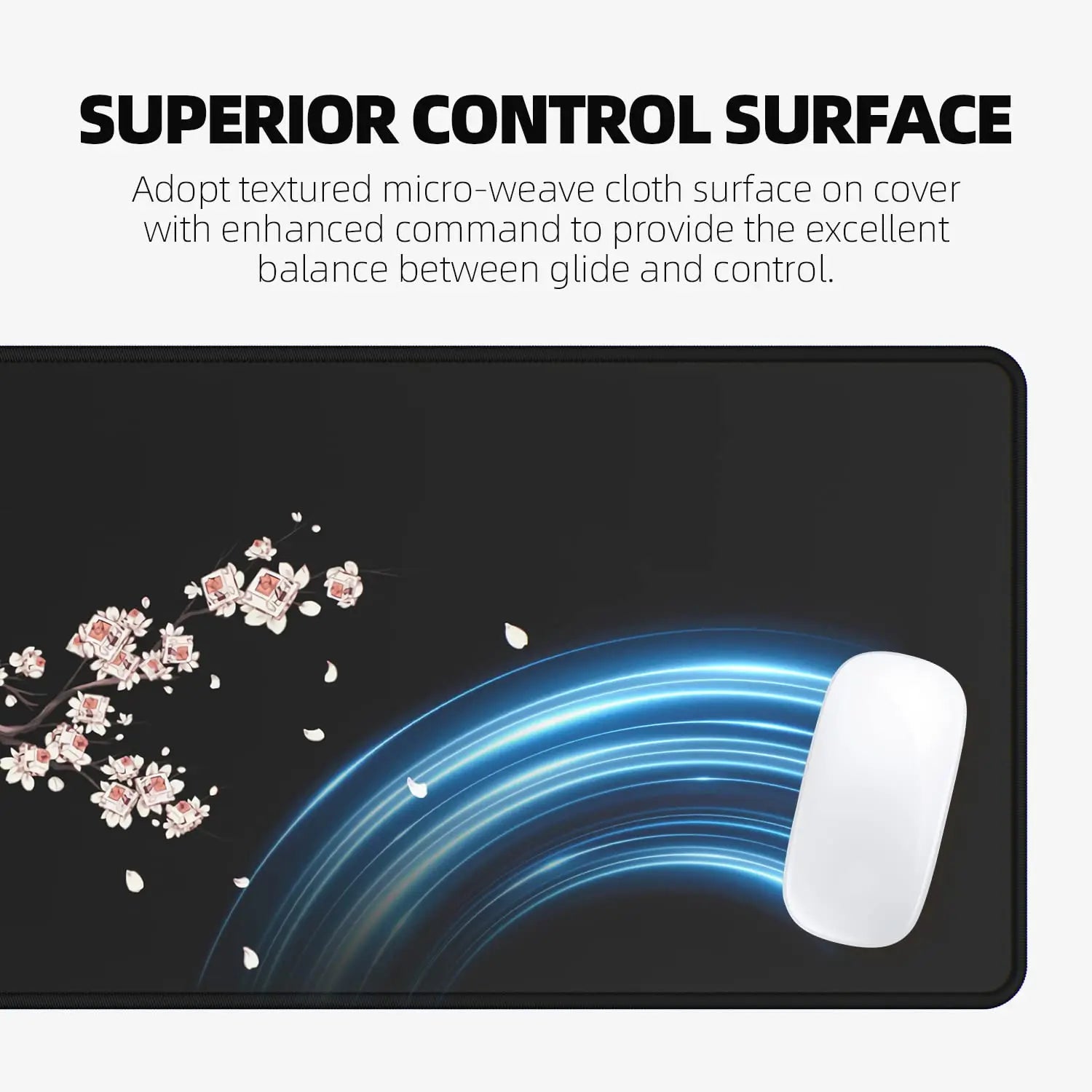 Extended Large Mouse Pad for Desk & Gaming — Stitched Edges, Non-Slip Rubber Base | Sizes 60×30–90×40 cm (23.7×11.8–35.4×15.8 in)