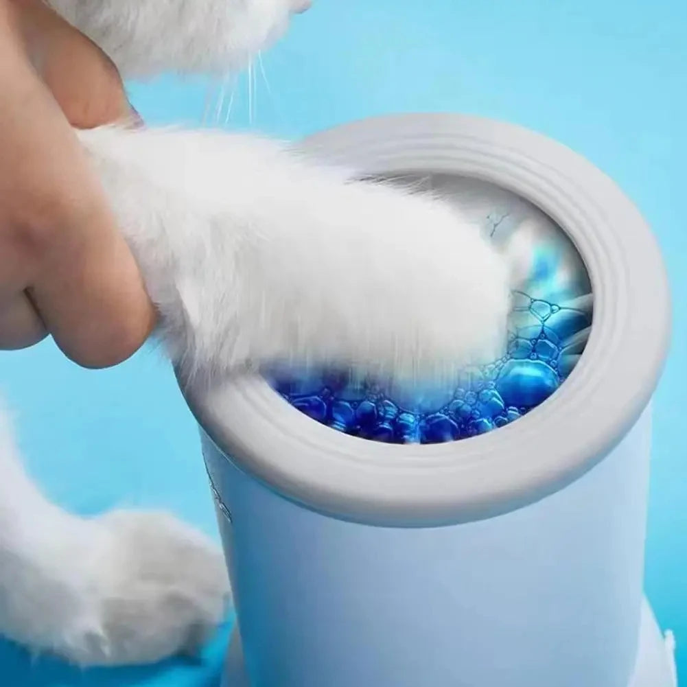Automatic Pet Paw Washer - USB Rechargeable Low-Noise Dog & Cat Paw Cleaner with Soft Silicone Bristles, One-Touch Portable