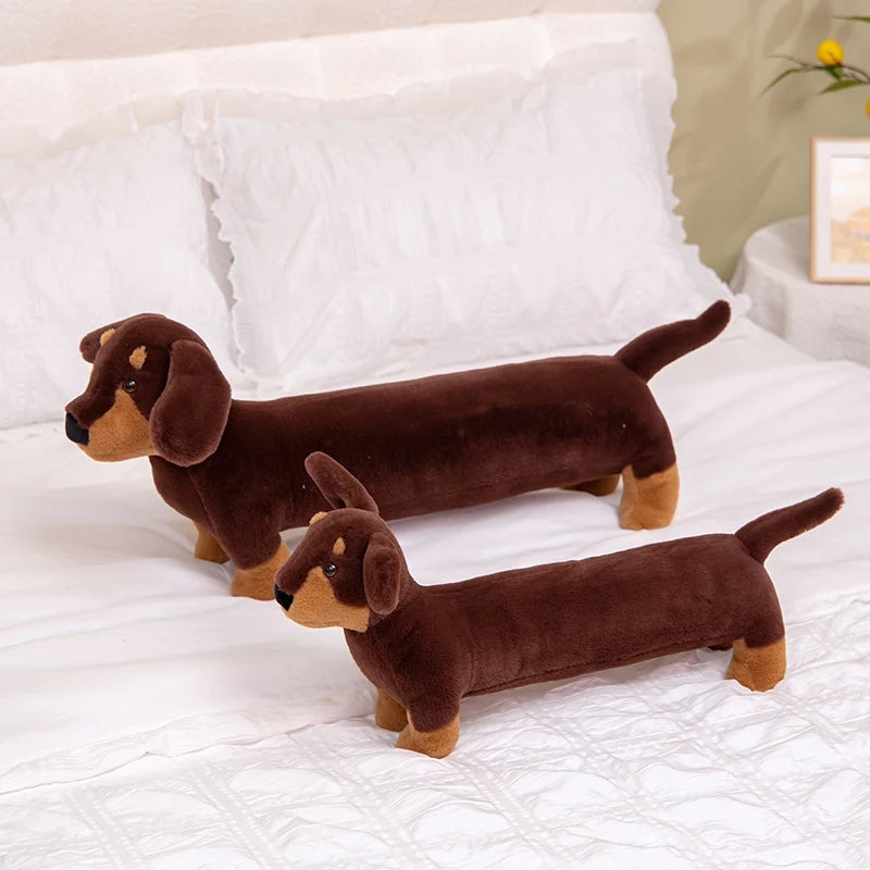 Dachshund Plush Body Pillow Long Brown Dog Hugging Pillow Stuffed Cartoon 60/80 cm (24/31.5 in) Home Decor