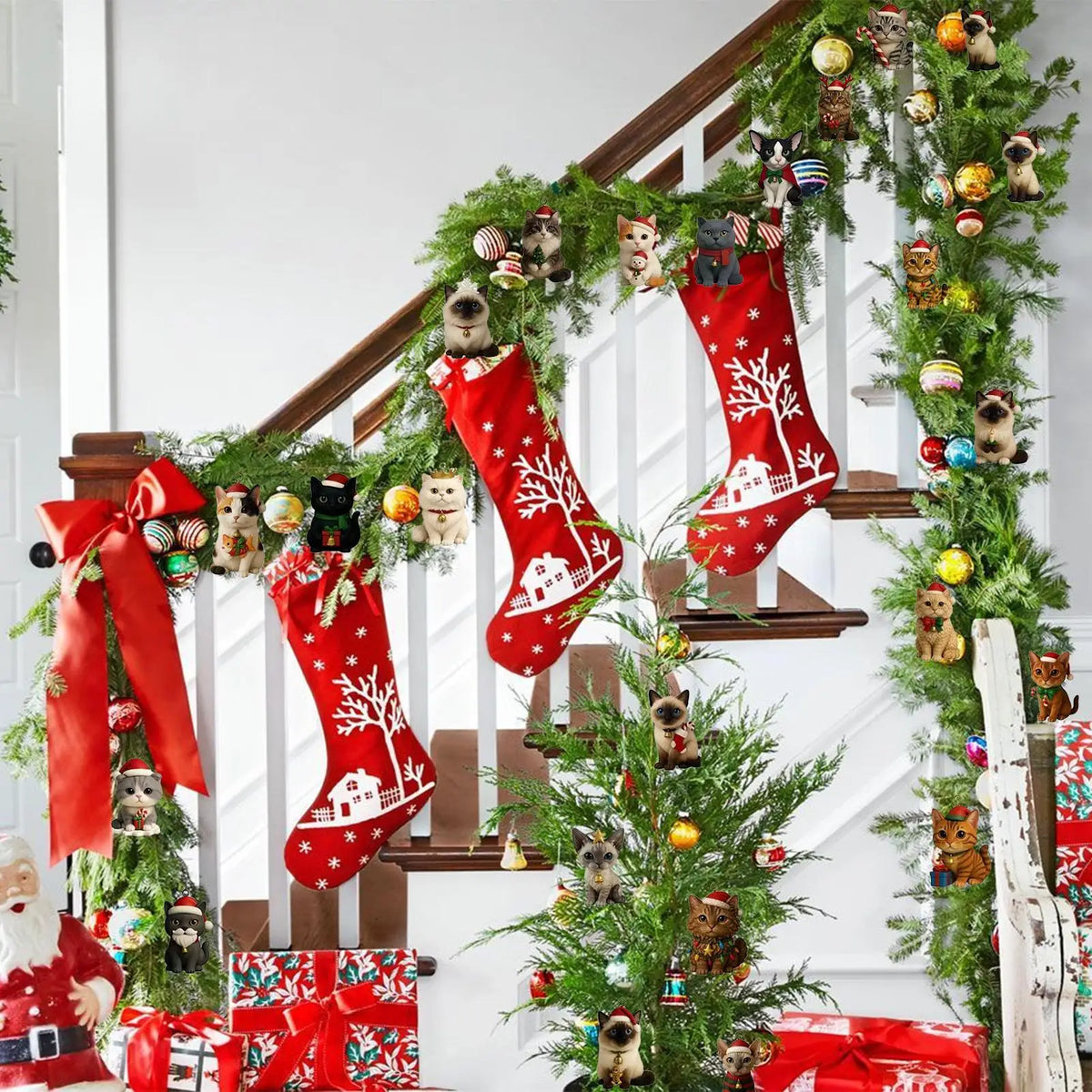 24-Day Cat Advent Calendar – Hangable Christmas Countdown with 2D Acrylic Kitten Ornaments