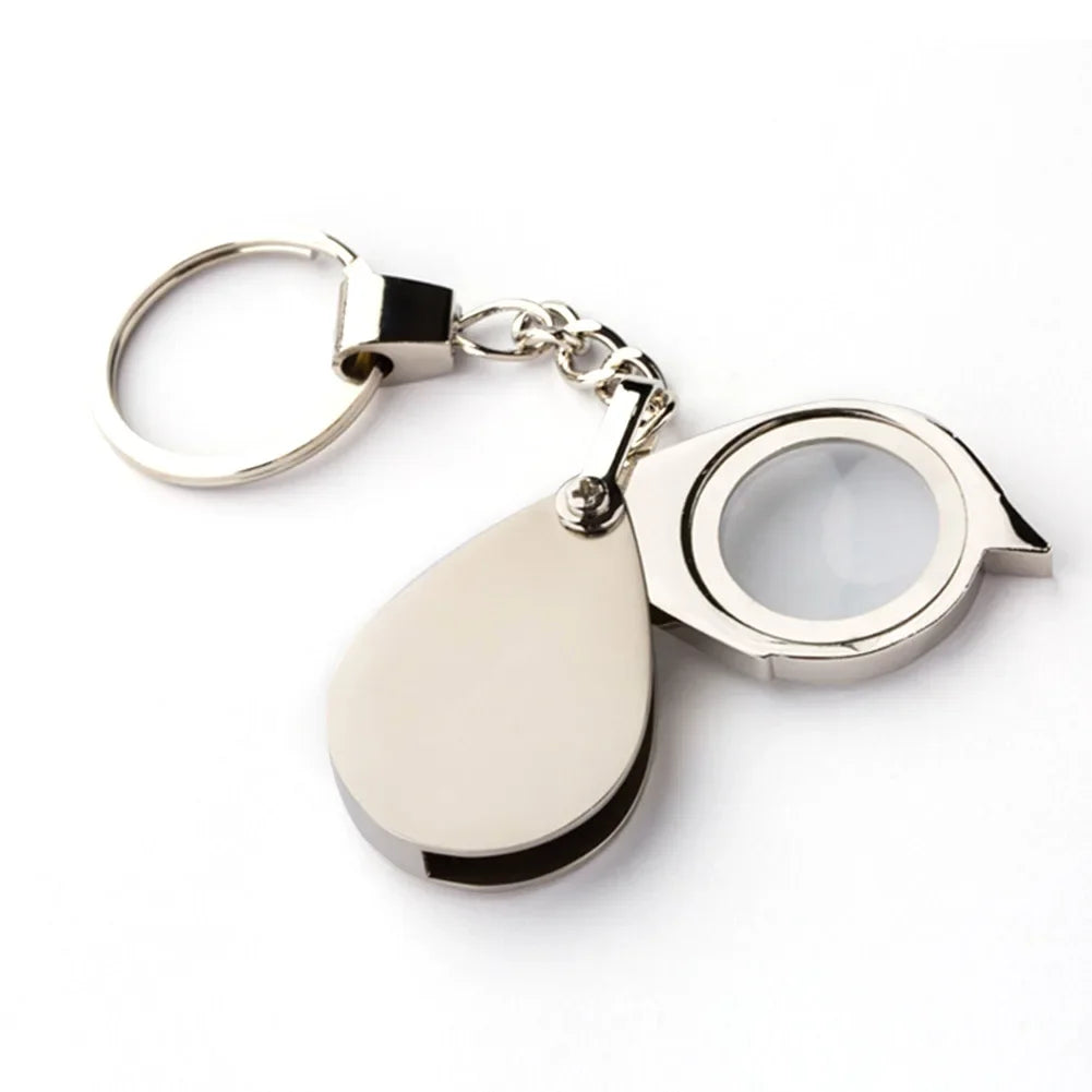 Folding Keychain Magnifier 10X & 15X Pocket Loupe for Jewelry, Coins, Stamps