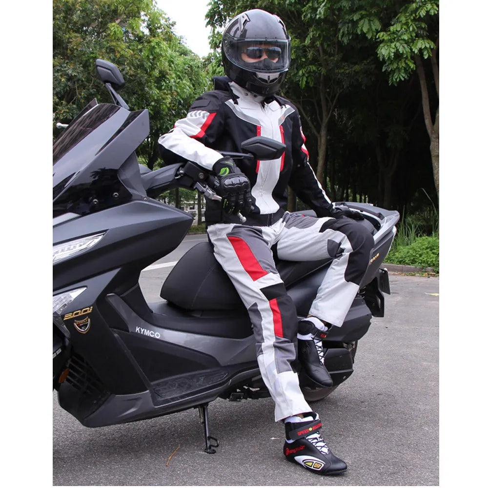 Men's Motorcycle Riding Pants – Breathable Summer & Insulated Winter Waterproof Motorbike Trousers with Removable Liner & Included Knee Pads