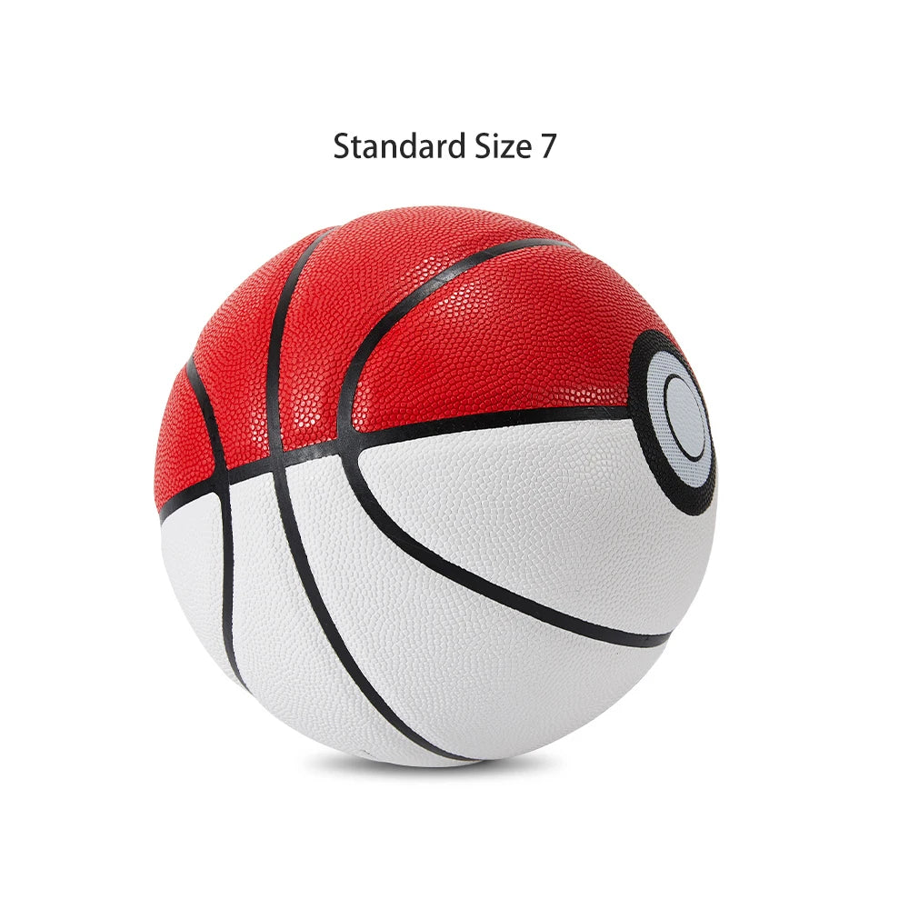 White Red PU Basketball - Official Size 7 (29.5 in / 75 cm) Indoor/Outdoor Professional 4-Layer Durable Ball