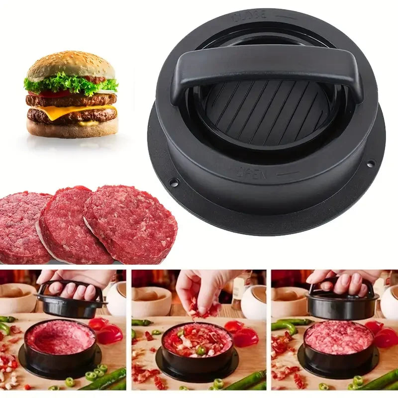 3-in-1 Burger Press Mold & Patty Maker – Nonstick Stuffed Hamburger Press for Beef, Chicken, Turkey & Veggie Patties