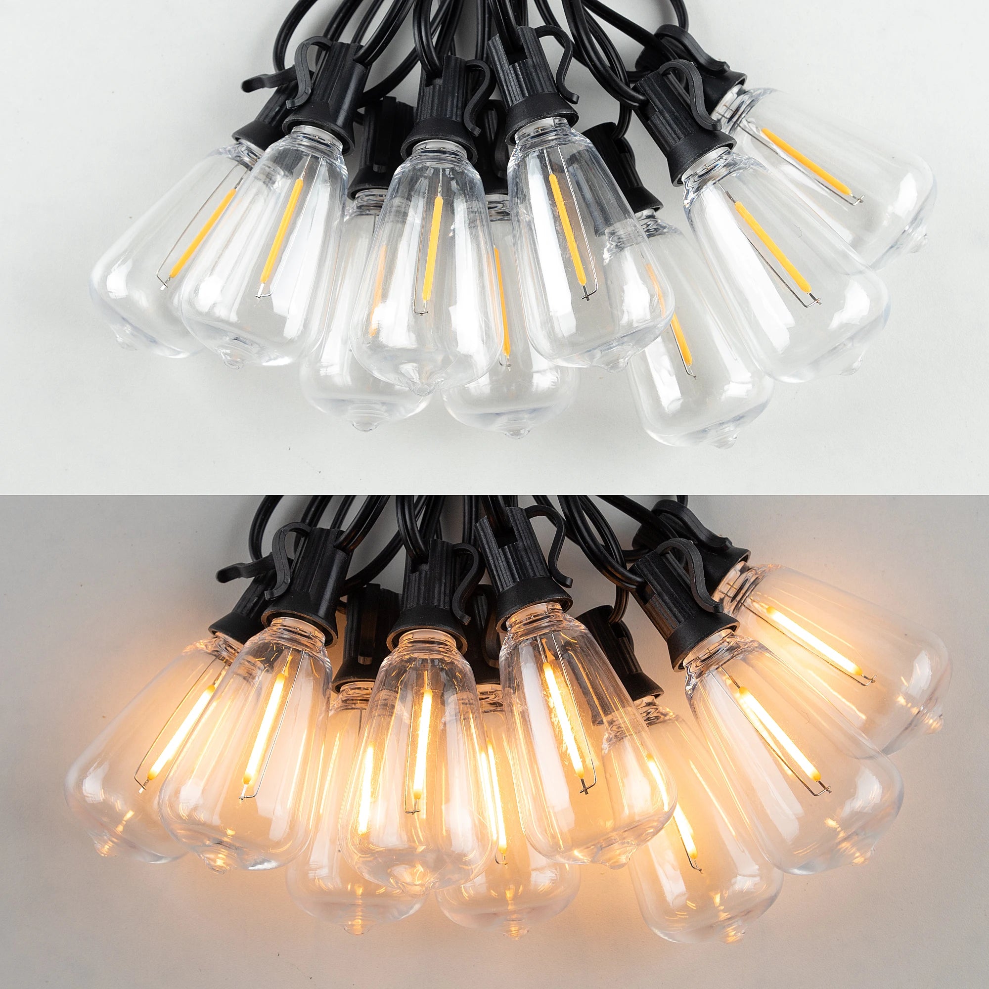 Connectable Waterproof LED String Lights with Shatterproof Water-Drop Bulbs – Dimmable Patio & Garden Garland