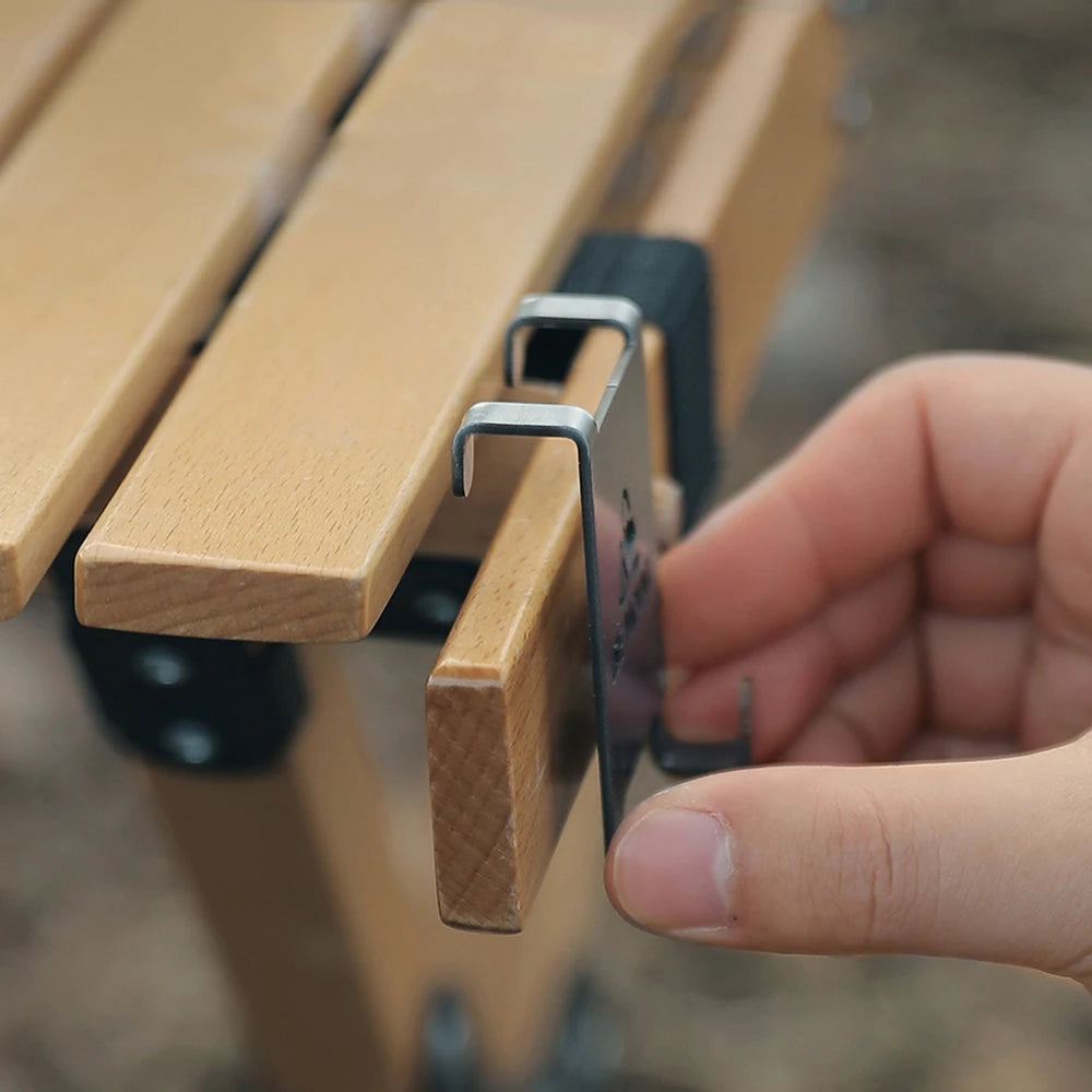 Gas Canister Hanging Hook for Camping Stoves — Stainless Steel Tabletop Canister Holder (Fits Tables up to 15.5mm/0.61in, Gaps >2mm)