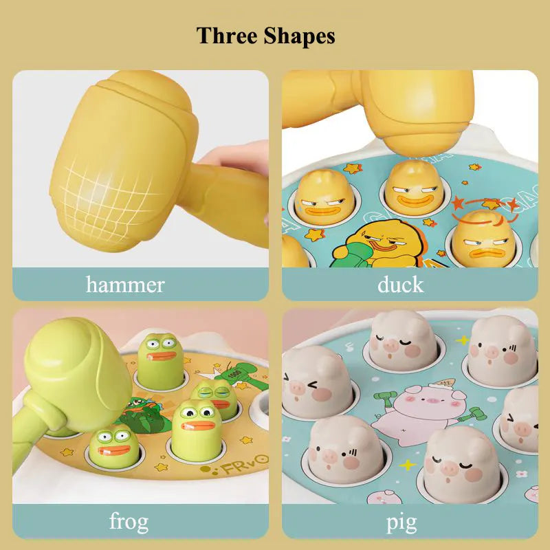 Montessori Animal Hammer Toy for Toddlers - Duck, Frog, Pig Educational Puzzle Gift