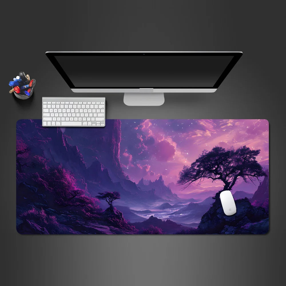 Sakura Cherry Blossom XXL Extended Gaming Desk Mat – 39.4 x 19.7 x 0.12 in (1000 x 500 x 3 mm) Keyboard & Mouse Pad, Non-Slip Stitched Edge