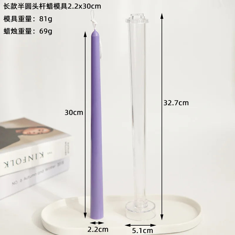 Long Pole Candle Mold 25.5/30 cm (10.0/11.8 in) Plastic DIY Peaked Column Pillar Candle Making Kit