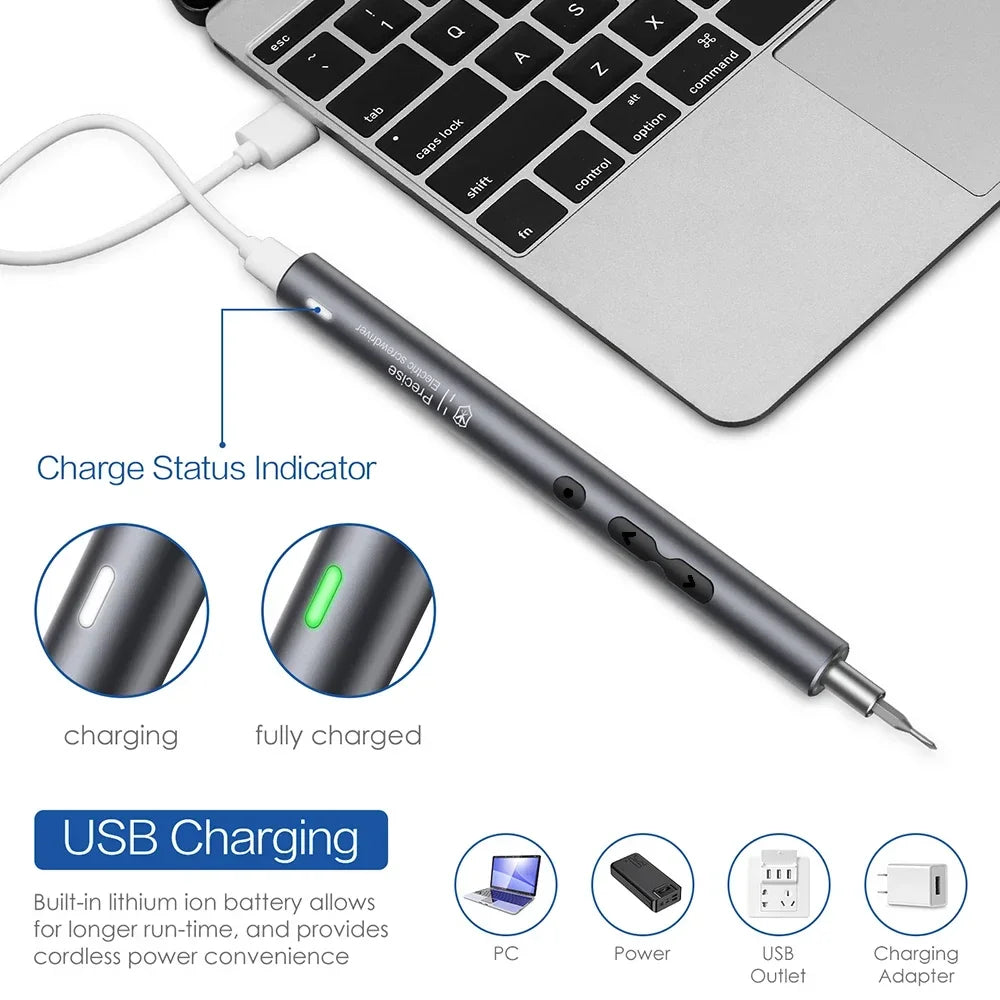 28/62-in-1 Precision Electric Screwdriver Kit — Rechargeable Cordless Mini Repair Tool Set for Phones, Laptops & Electronics