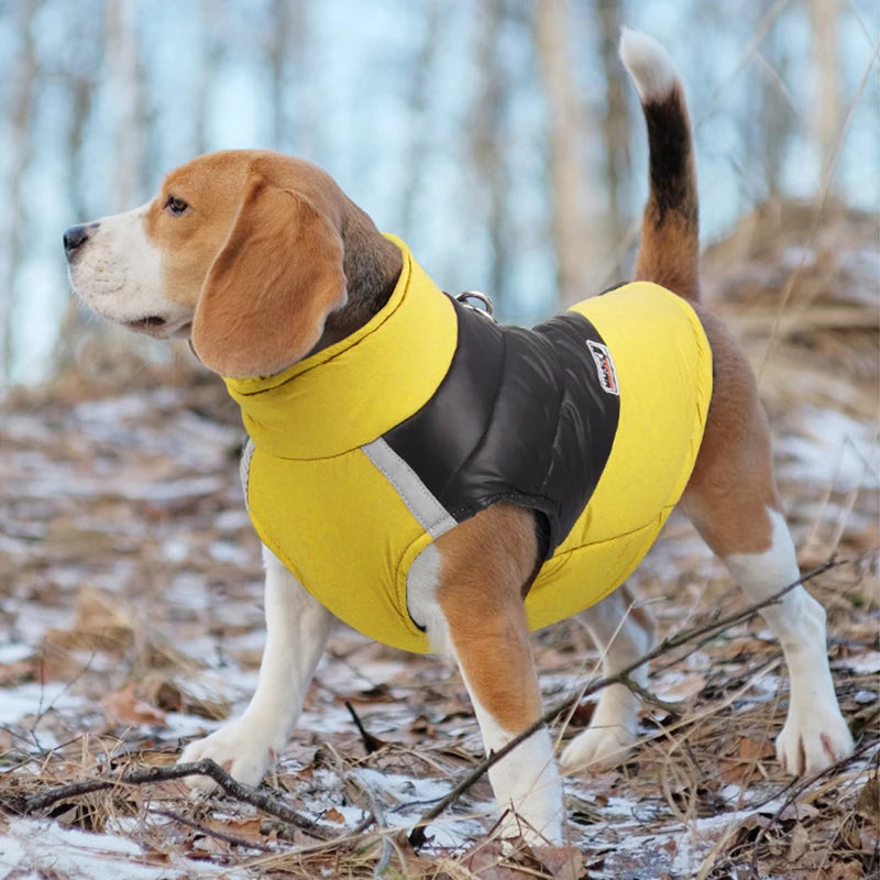 Waterproof Padded Dog Vest Jacket Zipper Puffer Coat for Small, Medium & Large Dogs Pug Chihuahua French Bulldog