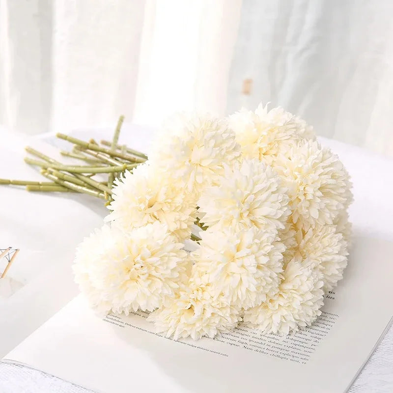 3/6-Piece Silk Hydrangea Artificial Flower Bouquet - Boho Stems for Home, Bedroom & Wedding Decor