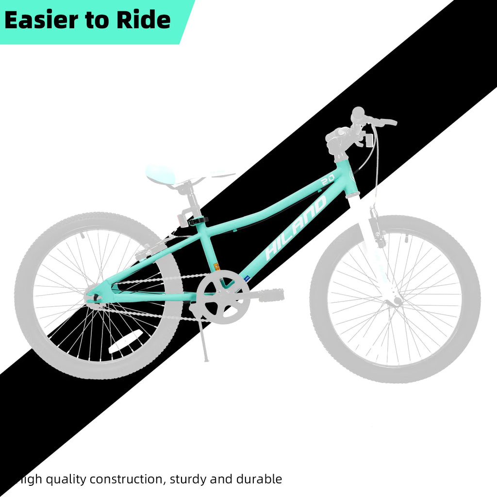 20-Inch (500mm) Kids Mountain Bike – Single-Speed Bicycle for Boys & Girls with Dual Hand Brakes & Kickstand