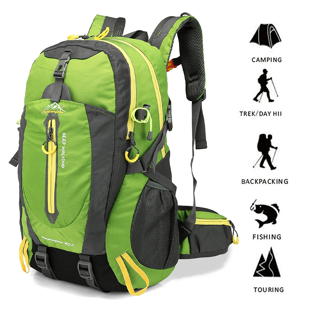 40L Water-Resistant Travel Backpack - Lightweight Hiking & Camping Daypack for Men and Women