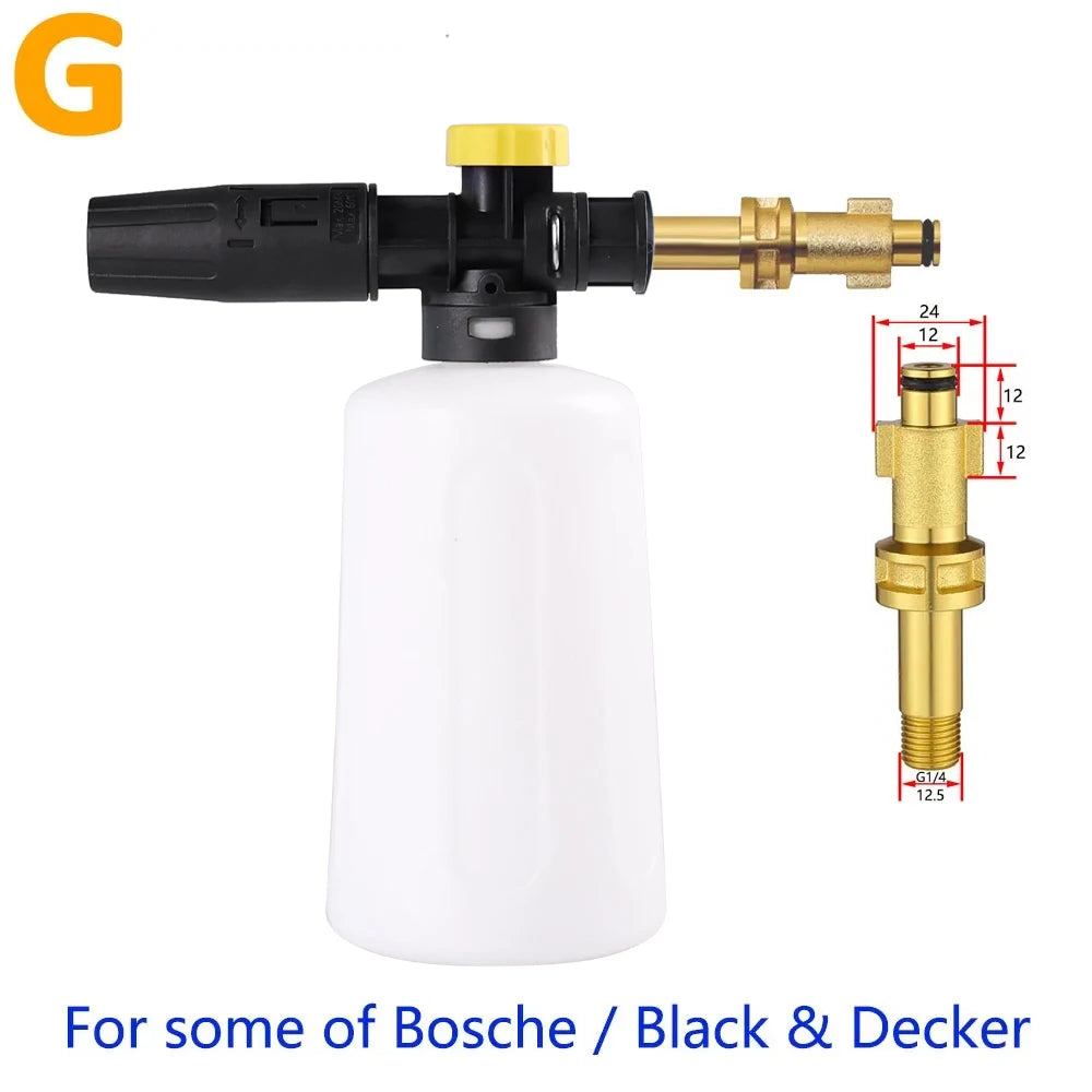 750 ml (25 fl oz) Snow Foam Lance Foam Cannon with Adjustable Sprayer Nozzle for Pressure Washers — Universal Fit