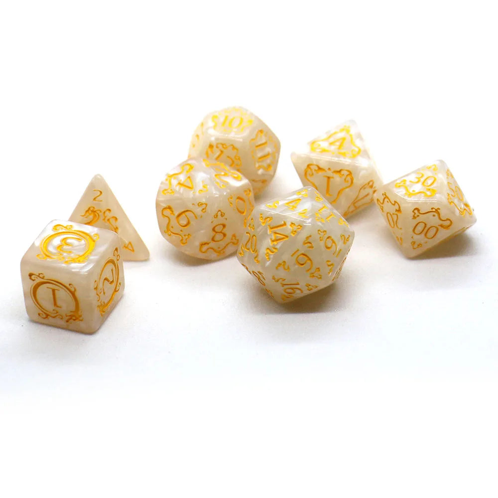 7-Piece Dragon Pattern RPG Dice Set - Polyhedral D4 D6 D8 D10 D12 D20 for DND Tabletop Games & Gifts